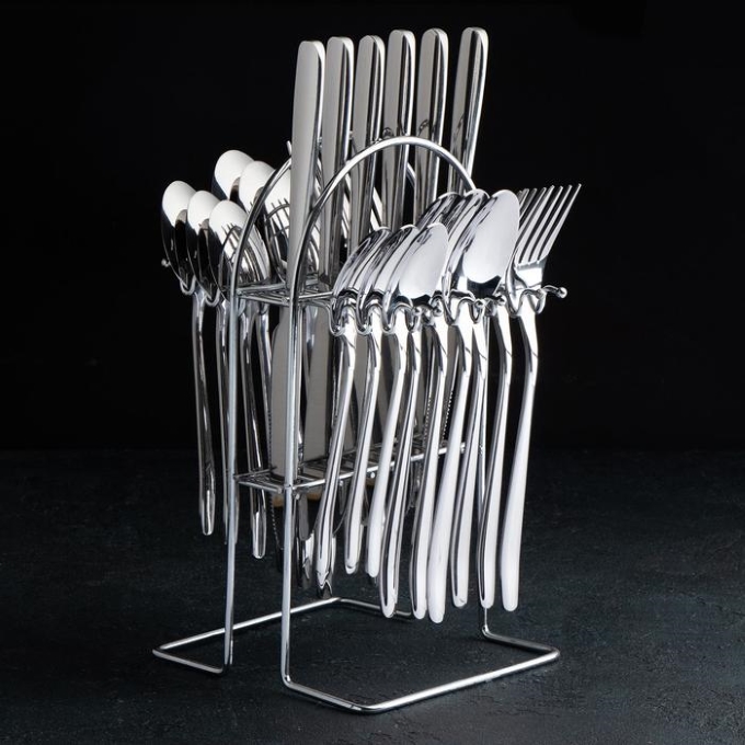 24 Pcs Stainless Spoon, Knife, Fork Cutlery Tableware Set