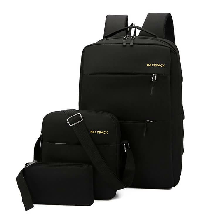 3 in1 Black Backpack with USB headphone port bag