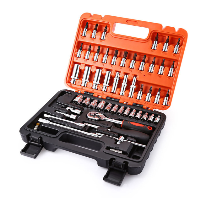 53pcs combination socket wrench set auto repair tool ratchet wrench socket wrench hand repair tool