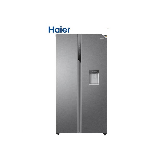 Haier Side By Side Door Direct Cool Fridge With Dispenser 569L-silver
