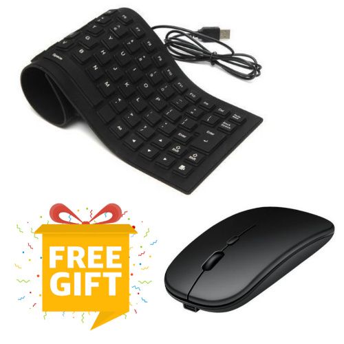 Generic Flexible Laptop USB Keyboard +FREE WIRELESS MOUSE