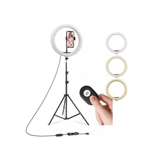 Generic 10 Inch (26cm) Ring Light LED With 210 Cm Tripod Stand And A Remote Control (Gift)