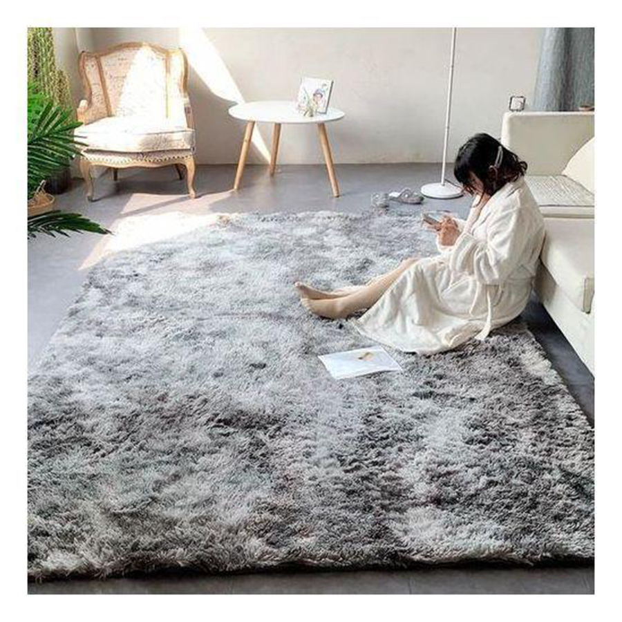 Fluffy Carpets 5*8 Grey Patched