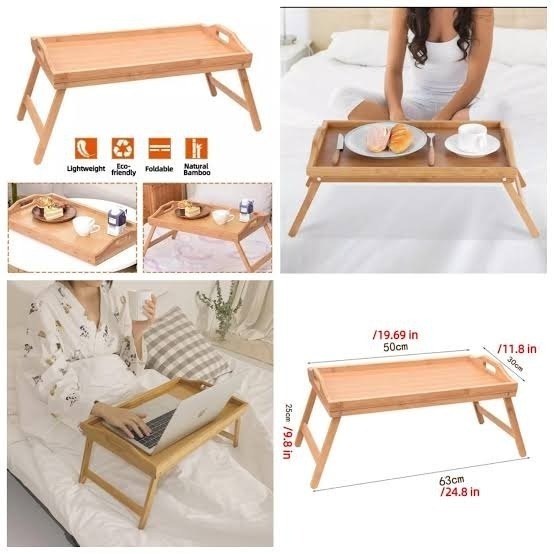 Foldable Bed, Study and Breakfast Bamboo tray
