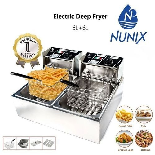 Nunix 6L+ 6L Commercial Double Deep Fryer