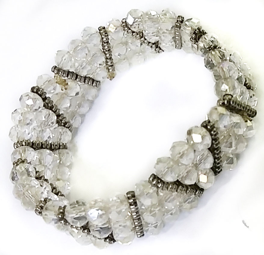 Womens White triple crystal bracelet