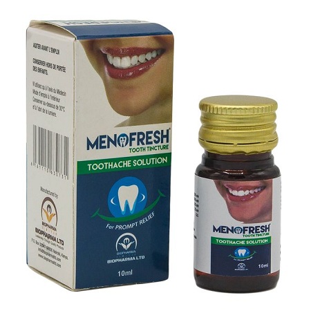 Bio Pharma Menofresh Tooth Tincture Toothache Solution - 10ml - Blue & White