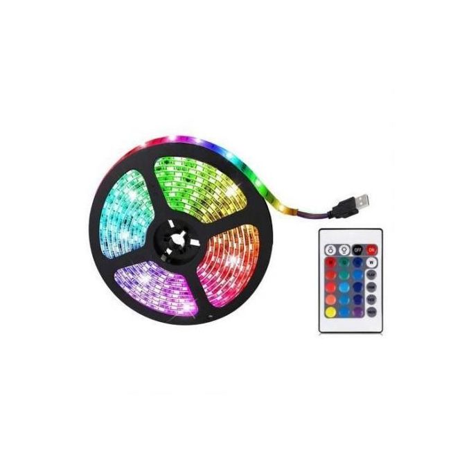 5M RGB Led Light Strip Kit With Remote Controller & Power Supply