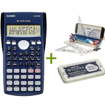 Casio FX-82MS Scientific Calculator+ Free Geometrical Set