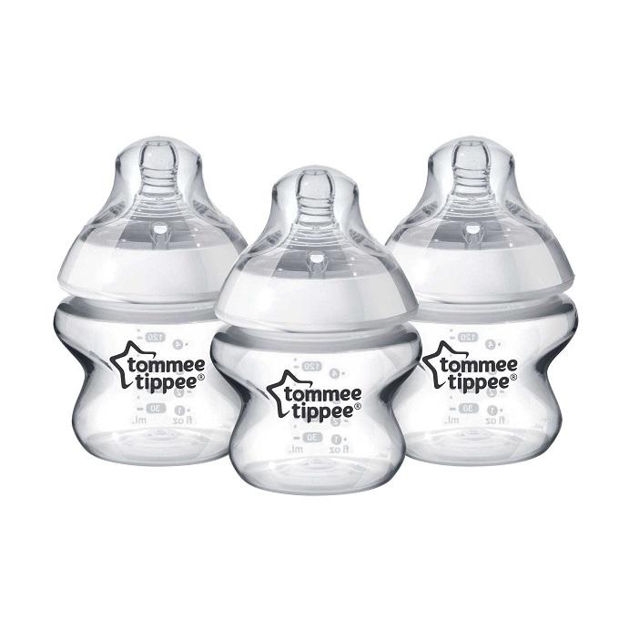 Tommee Tippee Closer to Nature Feeding Bottle, 150ml, White - Pack of 3