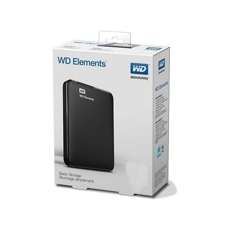 (Western Digital) 500GB External Hard Disk Drive with Cable - Black