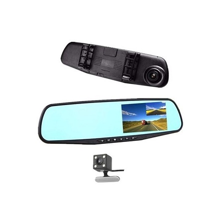 Generic Car DVR Rear view Mirror Video Recroder 4.3 TFT inch Car Camera Dual lens Cam night