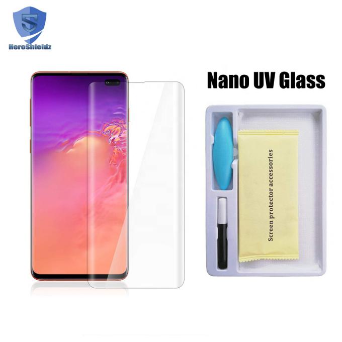 UV Light adhesive tempered glass screen protector for Samsung S10