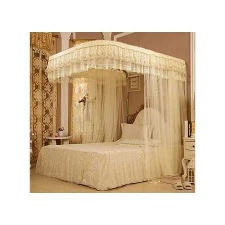 2 Stand Mosquito Net without Rail 5 by 6 - Cream