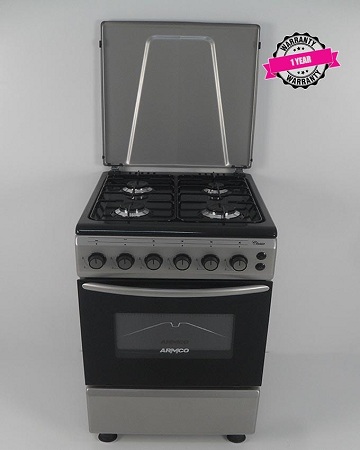 ARMCO GC-F6640PX(SL) - 4 Gas, Gas Oven/Grill, 60x60 Gas Cooker, Silver
