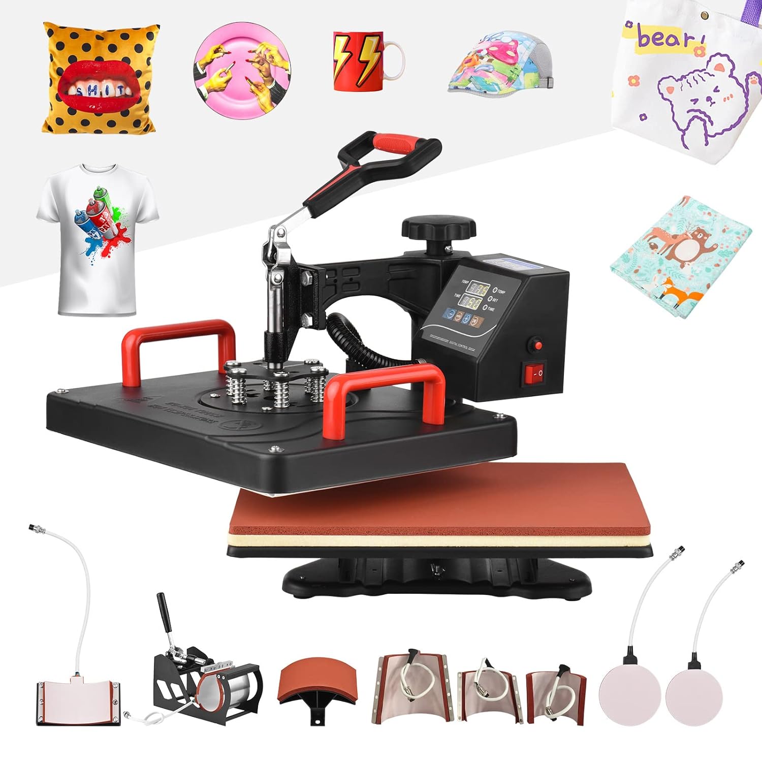 8 in 1 Heat Press Hine 360Â° Rotatable Hot Transfer Sublimation Digital Pressing Maker for T-Shirt Mug Hat Plate Pillow Bag 39 X 30cm/ 15 X 12 Inch