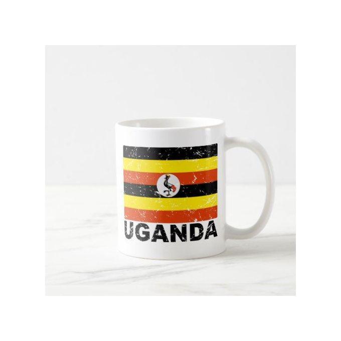 Ceramic Uganda Vintage Flag Mug