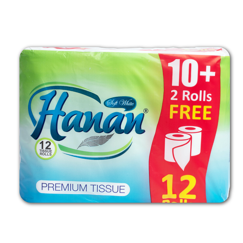 Hanan Toilet Rolls Ten Rolls + 2 Free Rolls- 1 pack