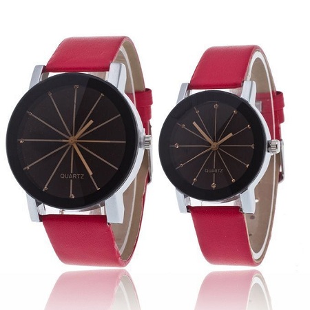 Fashion Best Couple Red Straps Quartz Wristwatch