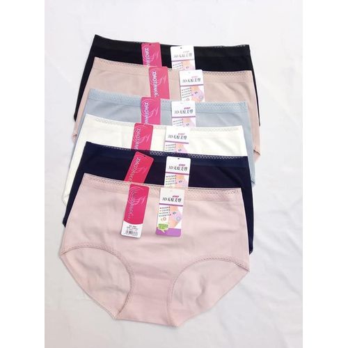 Fashion 6pcs Pure Cotton Serrated Panties Long Lasting Underwear-XXL