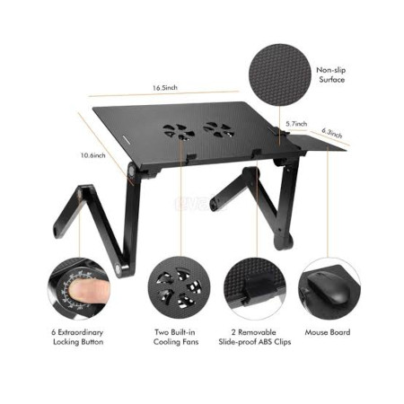 MULTI FUNCTIONAL FOLDABLE LAPTOP FOOD TABLE WITH AIR VENT