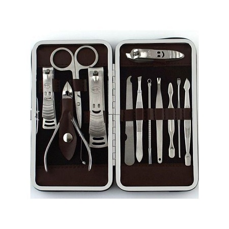 Fashion 12pcs Manicure Set & Pedicure Kit -Stainless Steel/Silver