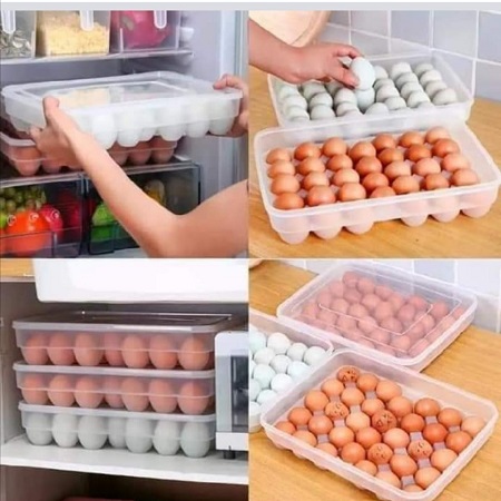 34 Pieces Eggs Tray Holder With A Lid