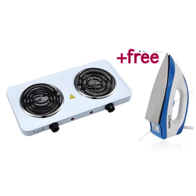 Double Electric Hot Plate + Lyons Dry Iron