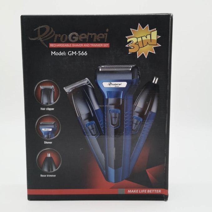 Progemei 3 in 1 - Electric Hair shaver/ trimmer/ clipper - GM-566