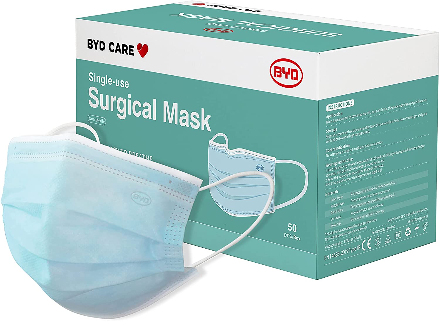 Sterilized Surgical Mask Disposable 3 Ply Non Woven (50 PCs)