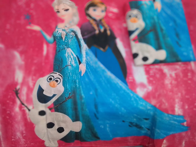 Kids Frozen  Cartoon Themed 2pcs Bedsheets And 2pcs Pillows Cases