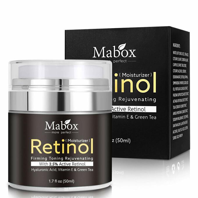 Mabox Retinol Moisturizer, Rejuvenating & Firming Cream for Face and Eye Area . Clears Dark Spots, Wrinkles & Fine Lines