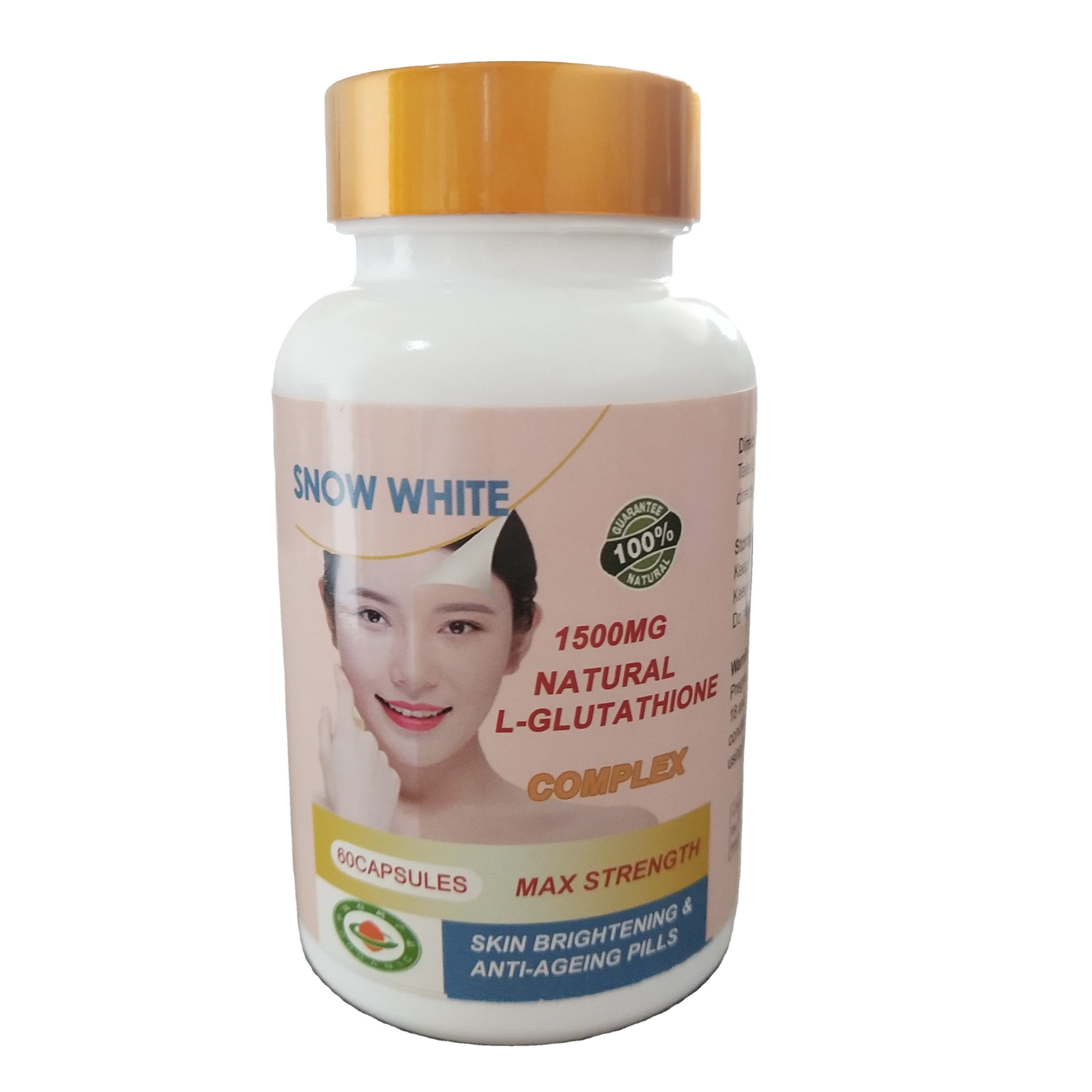 Snow White Natural Glutathione Skin BRIGHTENING and ANTI AGING PILLS , 60 CAPS