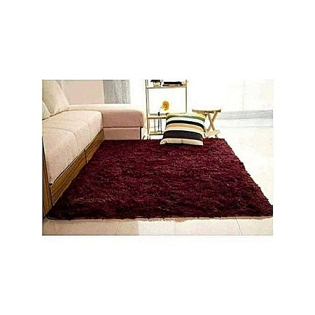 Fluffy Carpets 5*8 maroon/ dark