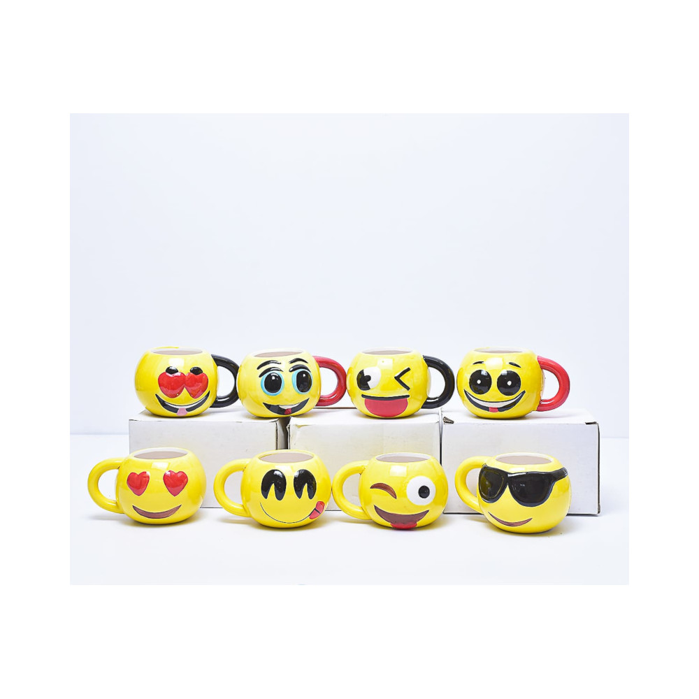 Ceramic emoji cups yellow