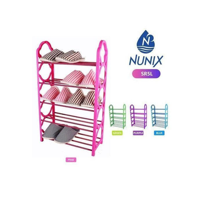 Nunix 5 Tier Free Standing Shoe Rack Organizer - Purple