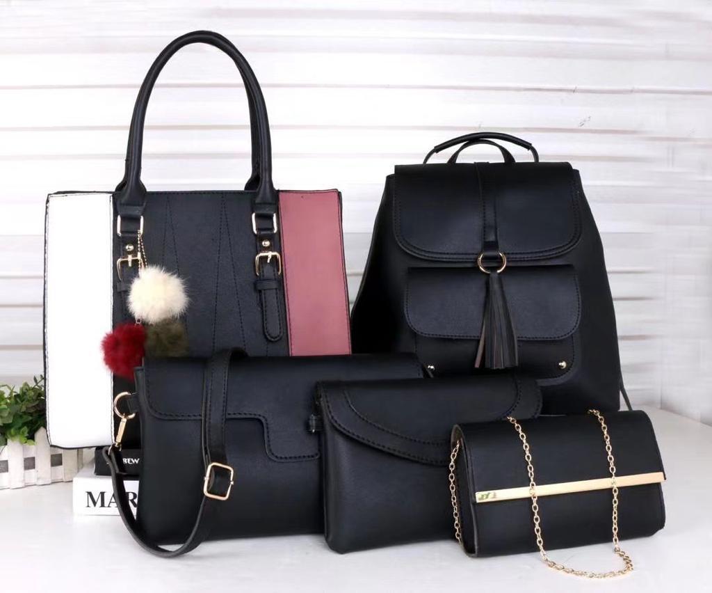 Elegant Ladies 5 in 1 Handbags with Backpack and Sling Bag Fashion Women Bags