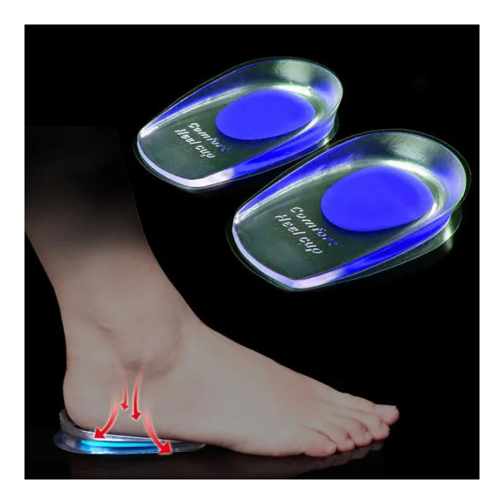 Soft Silicone Gel Insoles for heel spurs pain Foot