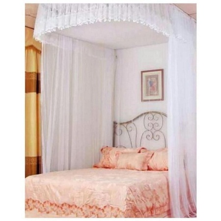 Mosquito Net With 2 Stands white 4*6