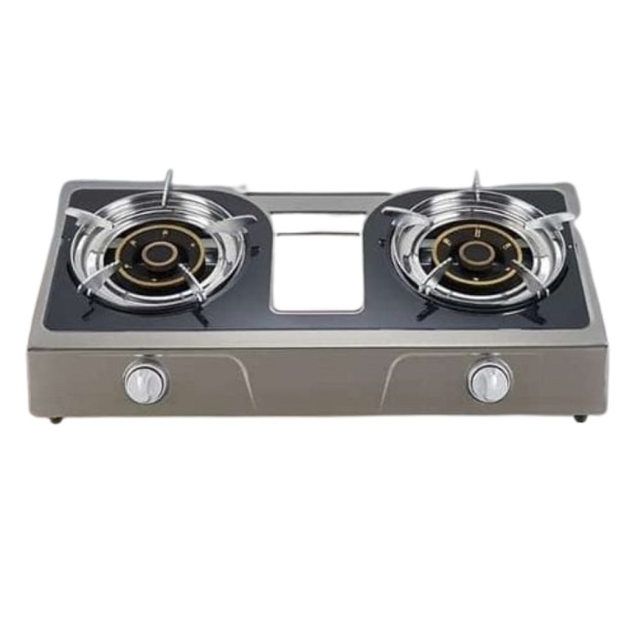 Generic 2-Burner Table Top Gas Cooker - Stainless Steel
