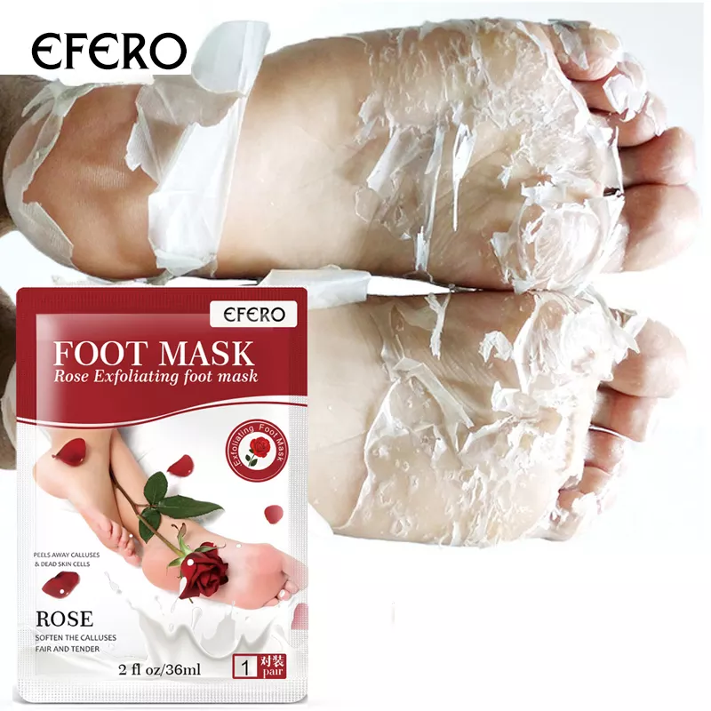 Foot Exfoliating ,Rose Flower Essence, Foot Peeling, Exfoliating Mask Remove Callus Dead Skin.