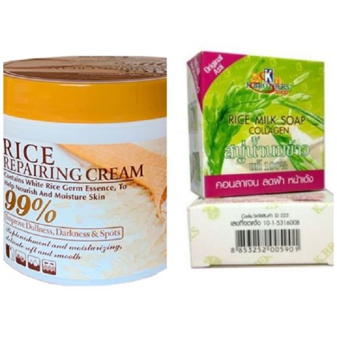 K Brothers Rice Milk and Collagen  Soap and Rice  Repairing Cream