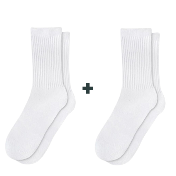 White 2 Pairs of Long Socks