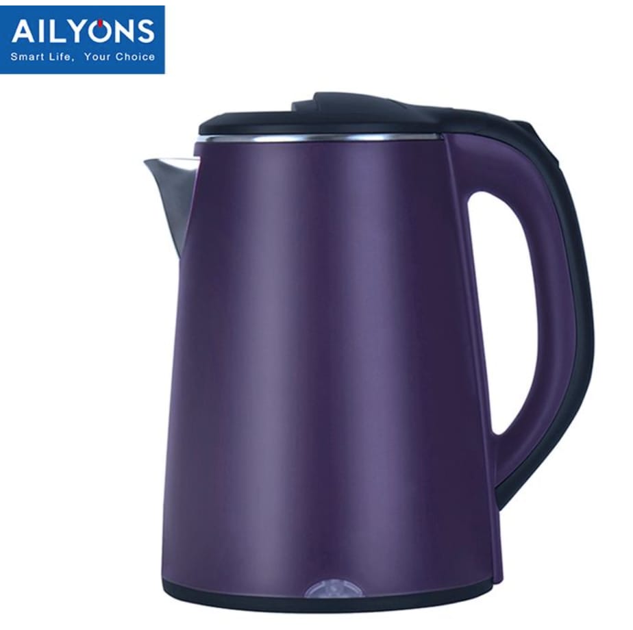 AILYONS FK-0308 Stainless Steel 2.2L Electric Kettle- Purple and Black