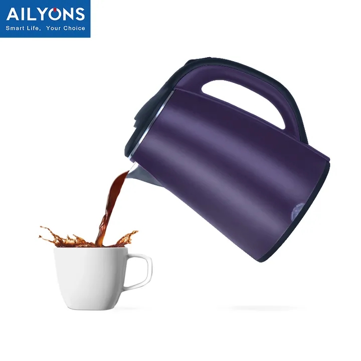 AILYONS FK-0308 Stainless Steel 2.2L Electric Kettle- Purple and Black