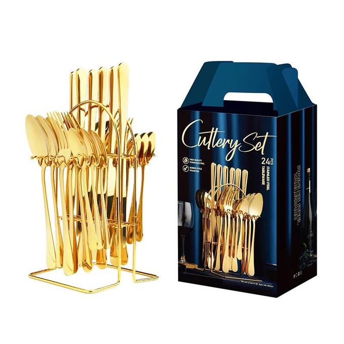 Generic 24 Piece High Quality Cutlery Set - Gold
