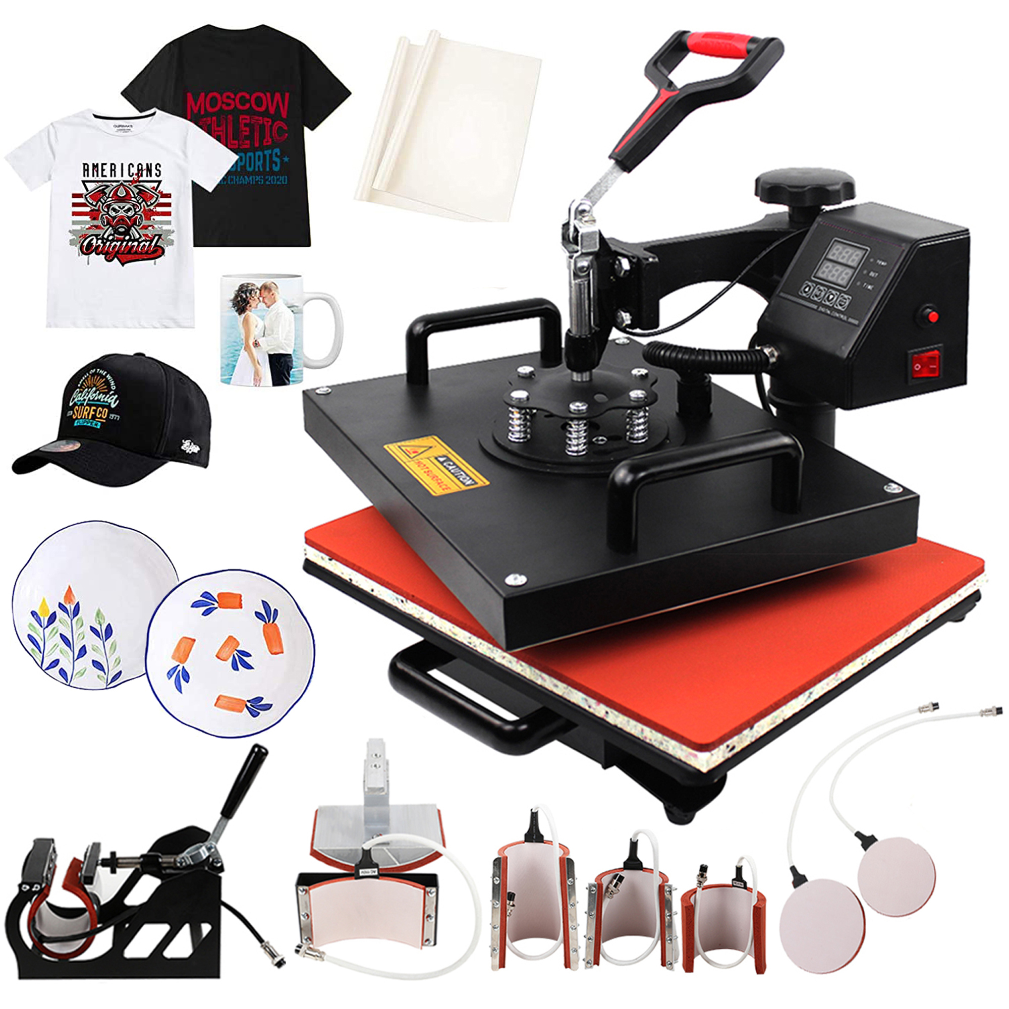 8 In1 Heat Press Machine Printing Heat Transfer For Mug Cap Plate T-shirt Printing