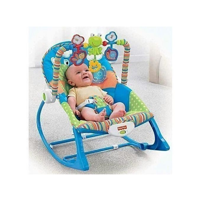 Hu-Baby Trendy Infant To Toddler Baby Rocker With Music- Blue