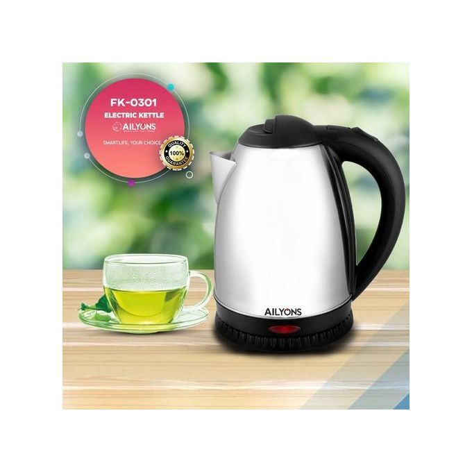 AILYONS Stainless Steel Cordless Kettle - Silver