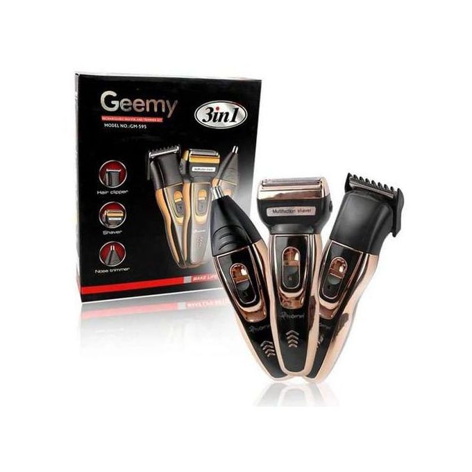 Geemy Rechargeable Hair Shaving Machine, Shaver- 3 In 1